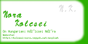 nora kolcsei business card